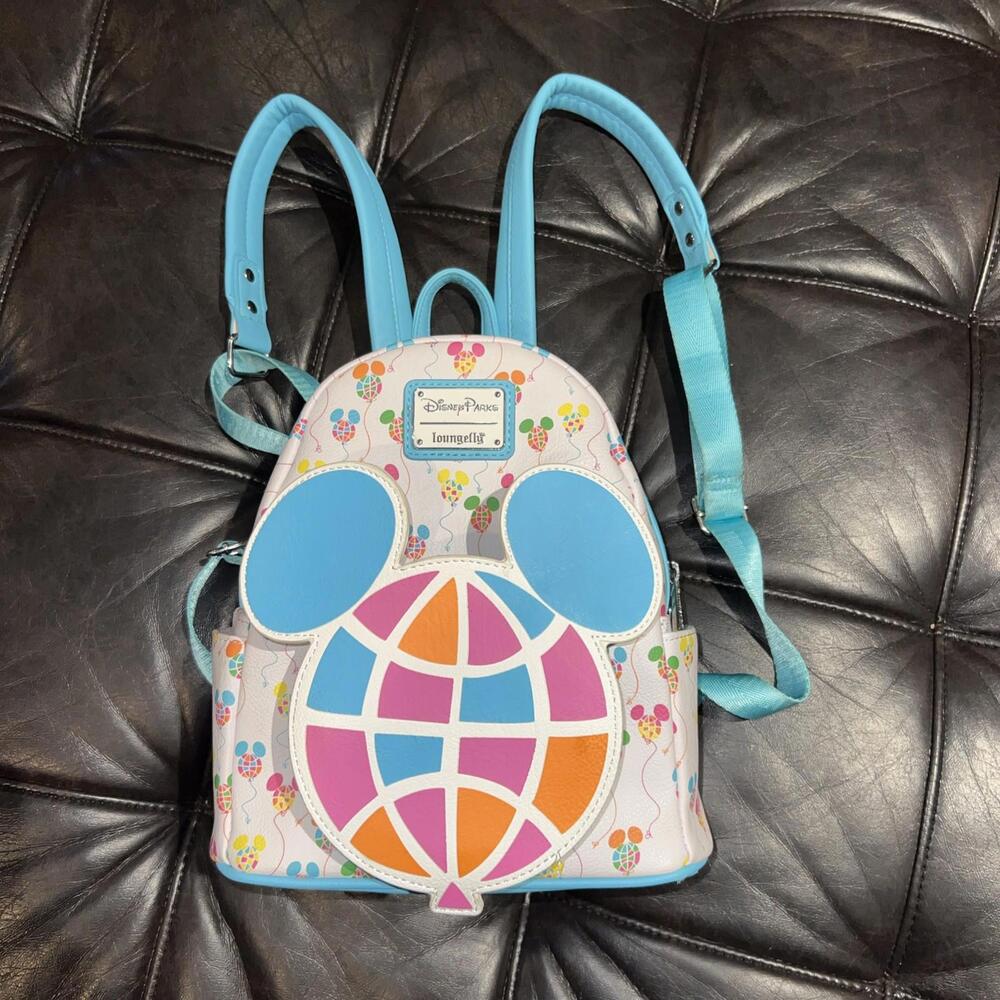2022 Disney Parks 50th Anniversary Retro Vault Balloons Loungefly Mini Backpack